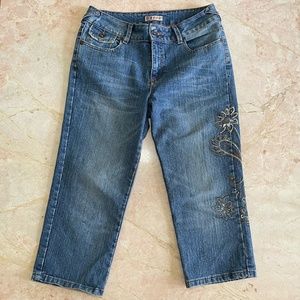 Faded Glory Stretch Vintage Whimsygoth Printed Embellished Jeans